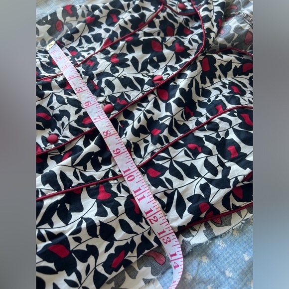 Tres Chic Womens Black Red Floral Fit and Flare Button Down Midi Dress Small - Picture 8 of 9